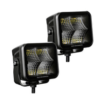 Thumbnail for Go Rhino Xplor Blackout Series Cube LED Flood Light Kit (Surface/Threaded Stud Mnt) 2x2 - Blk (Pair)