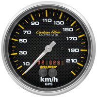 Thumbnail for Autometer Carbon Fiber 5in. 0-225 KM/H (GPS) Speedometer Gauge