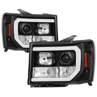 Thumbnail for Spyder GMC Sierra 1500/2500/3500 07-13 V2 Projector Headlights- Black PRO-YD-GS07V2-LBDRL-BK