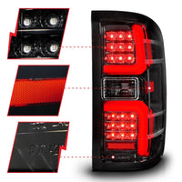 Thumbnail for ANZO 15-19 Chevrolet Silverado 2500 HD/3500 HD LED Taillight w/ Sequential Black Housing/Clear Lens