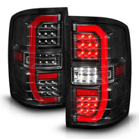 Thumbnail for ANZO 14-18 GMC Sierra 1500 Full LED Taillights Black Housing Clear Lens (w/C Light Bars)