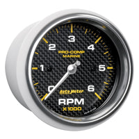 Thumbnail for Autometer Marine Carbon Fiber Ultra-Lite Gauge 3-3/8in Tachometer 6K RPM
