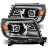 Thumbnail for AlphaRex 05-11 Toyota Tacoma LUXX LED Projector Headlights Plank Style Black w/Activ Light and DRL