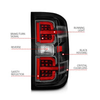 Thumbnail for ANZO 15-19 Chevy Silverado 2500HD/3500HD (Halgn Only) LED Tail Lights w/Black Light Bar & Clear Lens