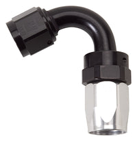 Thumbnail for Russell Performance -10 AN Black/Silver 120 Degree Tight Radius Full Flow Swivel Hose End