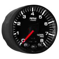 Thumbnail for Autometer Spek-Pro Black 2 1/16 inch 8K RPM Tach w/ Shift Light and Peak Memory