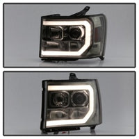 Thumbnail for Spyder GMC Sierra 1500/2500/3500 07-13 V2 Projector Headlights - Smoke PRO-YD-GS07V2-LBDRL-SM