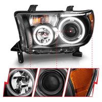 Thumbnail for ANZO 2007-2013 Toyota Tundra Projector Headlights w/ Halo Black (CCFL)