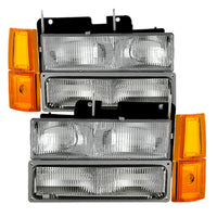 Thumbnail for Xtune GMC Yukon 94-99 Headlights w/ Corner & Parking Lights 8pcs Sets - OEM HD-JH-GCK94-OE-C-SET
