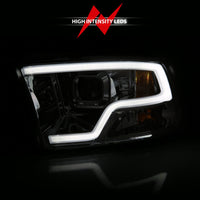 Thumbnail for ANZO 09-18 Dodge Ram 1500 Plank Style Projector Headlights Chrome w/ Halo