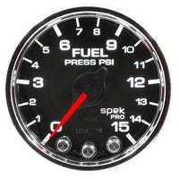 Thumbnail for Autometer Spek-Pro Gauge Fuel Press 2 1/16in 15psi Stepper Motor W/Peak & Warn Blk/Chrm