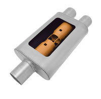 Thumbnail for Gibson MWA Superflow Center/Dual Oval Muffler - 4x9x14in/3in Inlet/3in Outlet - Stainless