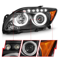 Thumbnail for ANZO 2005-2010 Scion Tc Projector Headlights w/ Halo Black (CCFL)