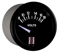 Thumbnail for Autometer Stack Instruments 52mm 8-18V Electric Battery Voltage Gauge - Black
