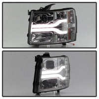 Thumbnail for Spyder Chevy Silverado 1500 07-13 Version 3 Projector Headlights - Smoke PRO-YD-CS07V3-LBDRL-SM