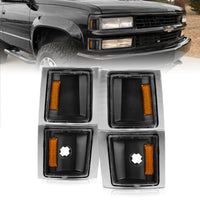 Thumbnail for ANZO 1994-1998 Chevrolet Blazer Corner Lights Black Housing Clear Lens w/ Amber Reflector