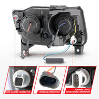 Thumbnail for ANZO 11-13 Jeep Grand Cherokee (Factory Halogen Only) Projector Headlights w/Light Bar Swtchbk Black