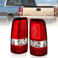 Thumbnail for ANZO 2003-2006 Chevy Silverado 1500 LED Taillights Plank Style Chrome With Red/Clear Lens