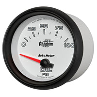 Thumbnail for Autometer Phantom II 2 5/8in 0-100 PSI Short Sweep Electronic Oil Pressure Gauge