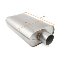 Thumbnail for Mishimoto Universal Muffler with 3.0in Offset Inlet/Outlet - Brushed