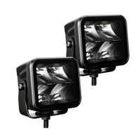 Thumbnail for Go Rhino Xplor Blackout Series Cube LED Spot Light Kit (Surface/Threaded Stud Mnt) 2x2 - Blk (Pair)