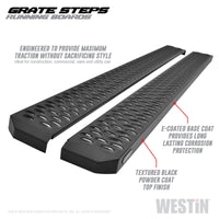 Thumbnail for Westin Grate Steps Running Boards 75 in - Textured Black