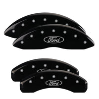 Thumbnail for MGP 4 Caliper Covers Engraved Front & Rear Oval logo/Ford Black finish silver ch