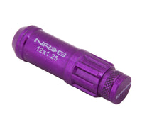 Thumbnail for NRG 700 Series M12 X 1.25 Steel Lug Nut w/Dust Cap Cover Set 21 Pc w/Locks & Lock Socket - Purple