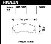Thumbnail for Hawk 16-19 2019 Porsche 911 4.0L (Ex. Ceramic Composite Brakes ) Street Front Brake Pads