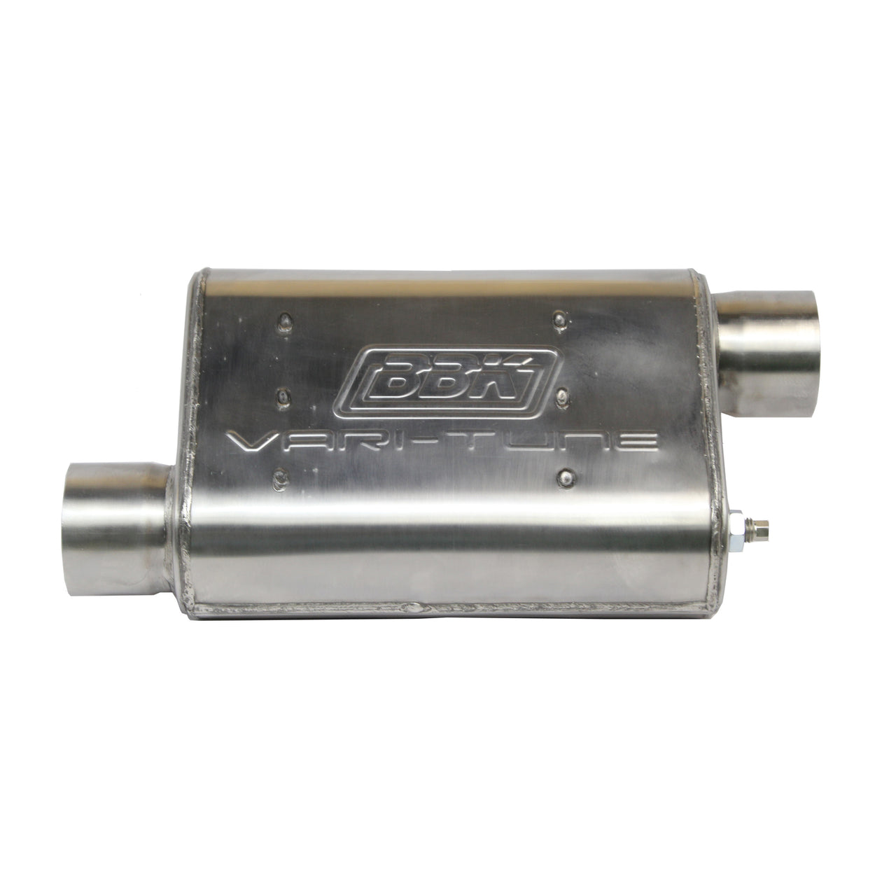 UNIVERSAL 2-1/2 VARITUNE ADJUSTABLE MUFFLER DOUBLE OFFSET (STAINLESS)