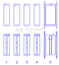 Thumbnail for King Chevy 400ci 6.6L V8 Std Size 3/4 Groove Bi-Metal Performance Main Bearing Set