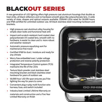 Thumbnail for Go Rhino Xplor Blackout Series Round LED Spot Light Beam w/DRL (Surface/Thread Stud Mnt) 7in. - Blk