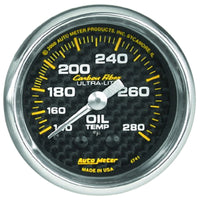 Thumbnail for Autometer Carbon Fiber 52mm 140-280 Deg F Mechanical Oil Temp Gauge