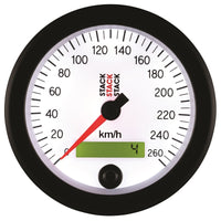 Thumbnail for Autometer Stack Instruments 88MM 0-260 KM/H Programmable Speedometer - White