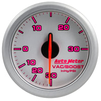 Thumbnail for Autometer Airdrive 2-1/6in Boost/Vac Gauge 30in HG/30 PSI - Silver