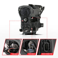 Thumbnail for ANZO 2015-2017 Ford F-150 Projector Headlights w/ Plank Style Switchback Chrome w/ Amber