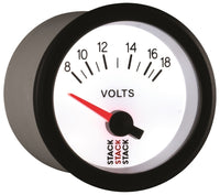 Thumbnail for Autometer Stack 52mm 8-18V Electric Battery Voltage Gauge - White