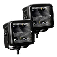 Thumbnail for Go Rhino Xplor Blackout Series Cube LED Spot Light Kit (Surface/Threaded Stud Mnt) 3x3 - Blk (Pair)