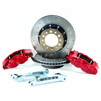 Thumbnail for Alcon 07+ Jeep JK w/ 6x5.5in Hub 355x22mm Rotor 4-Piston Red Calipers Rear Brake Upgrade Kit
