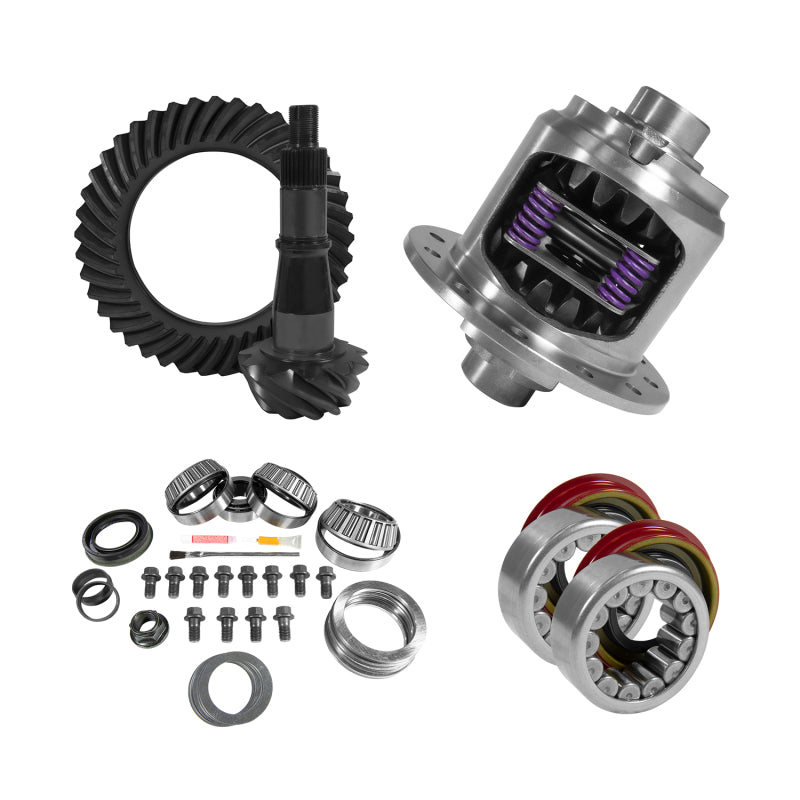 Yukon 9.5in GM 3.42 Rear Ring & Pinion Install Kit 33 Spline Positraction Axle Bearing and Seals