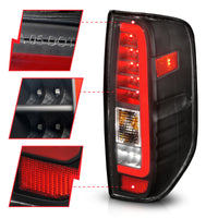 Thumbnail for ANZO 2005-2021 Nissan Frontier LED Taillights Black Housing/Clear Lens