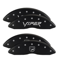 Thumbnail for MGP 4 Caliper Covers Engraved Front & Rear Bowtie Red finish silver ch