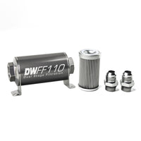 Thumbnail for DeatschWerks Stainless Steel 10AN 10 Micron Universal Inline Fuel Filter Housing Kit (110mm)