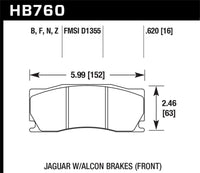 Thumbnail for Hawk 08-12 Jaguar XKR w/Alcon Brakes DTC-60 Race Front Brake Pads