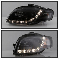 Thumbnail for Spyder Audi A4 06-08 Projector Headlights Halogen Model Only - DRL Black PRO-YD-AA405-DRL-BK