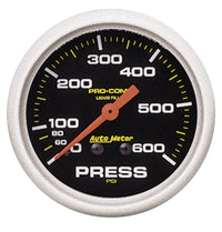 Thumbnail for Autometer 2-5/8in Pro-Comp Liquid Filled Mechanical 600 PSI Pressure Gauge