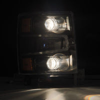 Thumbnail for AlphaRex 14-15 Chevy 1500 PRO-Series Projector Headlights Black w/ Sequential Signal &  DRL