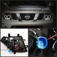 Thumbnail for Spyder Nissan Frontier 05-08 Projector Headlights LED Halo LED Smke PRO-YD-NF05-HL-SM