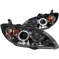 Thumbnail for ANZO 2004-2008 Mazda 3 Projector Headlights w/ Halo Black (CCFL)