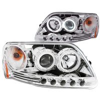Thumbnail for ANZO 1997.5-2003 Ford F-150 Projector Headlights w/ Halo Chrome 1pc